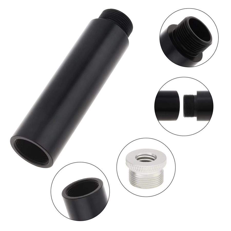 DigiYes Mikrofon-Verlängerungsrohr aus Aluminiumlegierung für Schreibtisch- und Armständer, 2 Stück, Schwarz, 5/8 Zoll - Bild 6