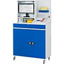 RAU Computer-Schrank Modell 67 in Lichtgrau und Enzian-Blau, B/T/H: 1100 x 520 x 1770 mm - Bild 2