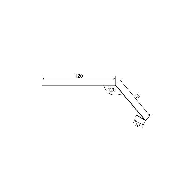 Aluminium Traufenblech Blachotrapez GmbH Silber B/H/L: 120 x 70 x 2000 mm mit 120° Innenwinkel - Bild 1
