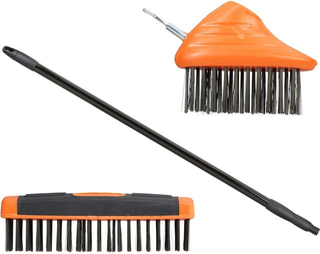 Relaxdays Fugenbürsten Set mit 2 Aufsätzen und Teleskopstiel in Schwarz-Orange, Höhe: 80-140 cm - Bild 1