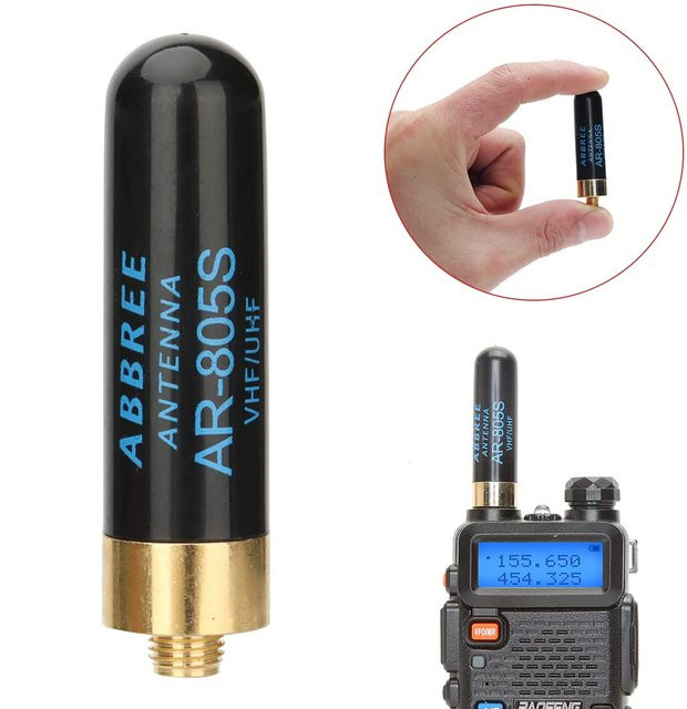 ABBREE Mini Walkie Talkie Antenne AR-805S mit SMA-Buchse Dual Band High Gain für Baofeng BF-888S UV-5R UV-21 PRO Ham Radio in Schwarz und Grün - Bild 1