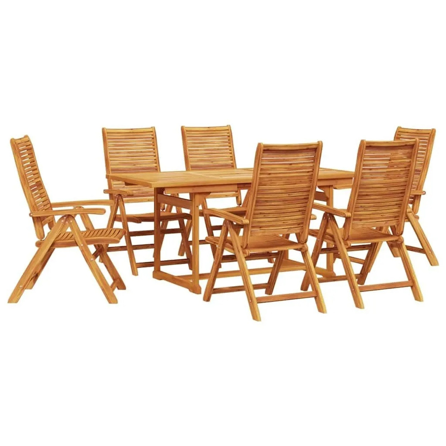 vidaXL Garten Essgruppe aus Akazien-Massivholz in Braun, 7-teiliges Set für Terrasse und Garten - Bild 2