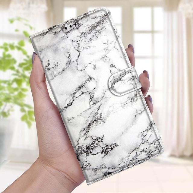 Magnetische Lederhülle für Samsung Galaxy A-Serie als Brieftasche Flip Case in Weiß - Bild 1