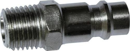 Aerotec Stecknippel mit Aussengewinde 1/4 in Silber aus Messing - Bild 1