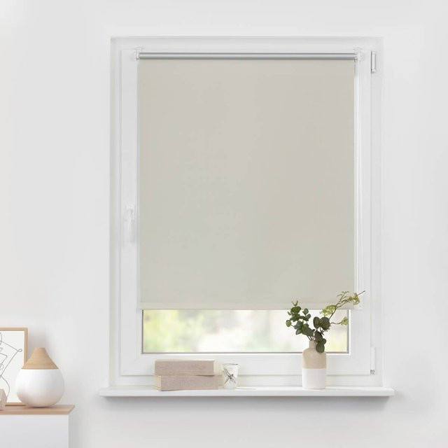 Lichtblick Thermo Klebe- und Klemmrollo in Verdunklungsqualität, Farbe: Creme-Beige, B: 65 cm, H: 150 cm - Bild 1
