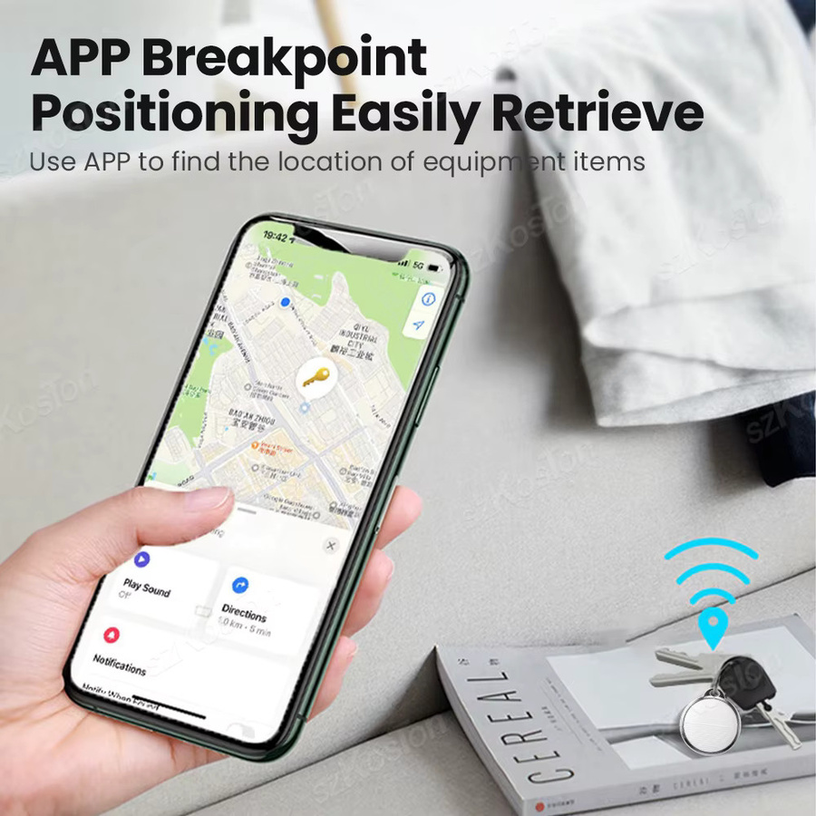 Smart Key Finder Locator GPS Tracking Gerät in Schwarz, Bluetooth-kompatibel mit Apple Find My zur Anti-Verlust Alarm Erinnerung - Bild 2