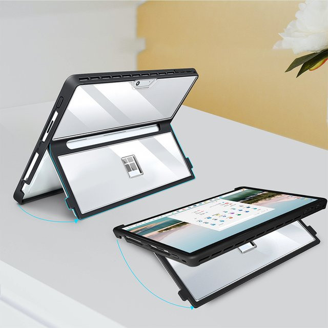 Robuste transparente Schutzhülle für Microsoft Surface Pro 11, 10, 9 und 8 (13 Zoll), kompatibel mit Typ Cover und Tastatur - Bild 1