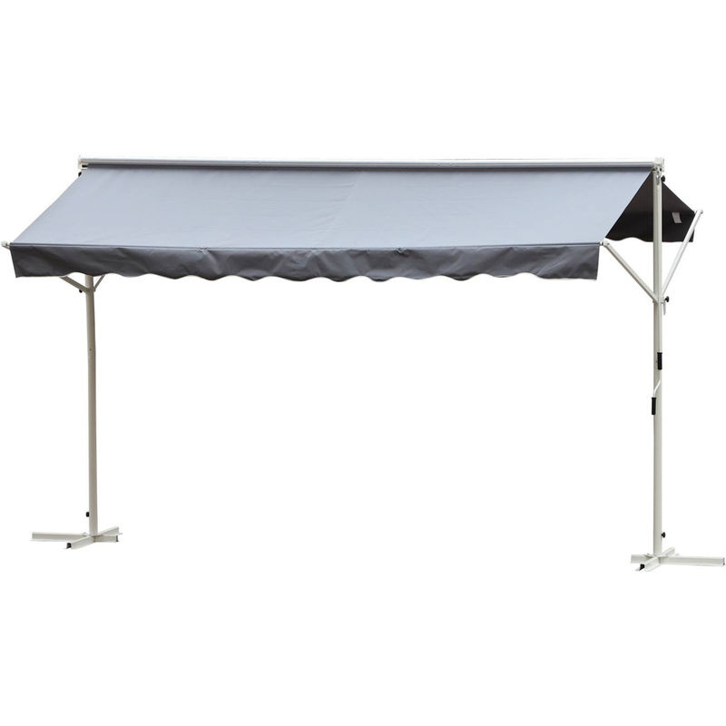 Outsunny Standmarkise Grau aus Metall und Polyester mit Faltarm und Kurbel, B: 295 cm, T: 294 cm, H: 250 cm - Bild 4