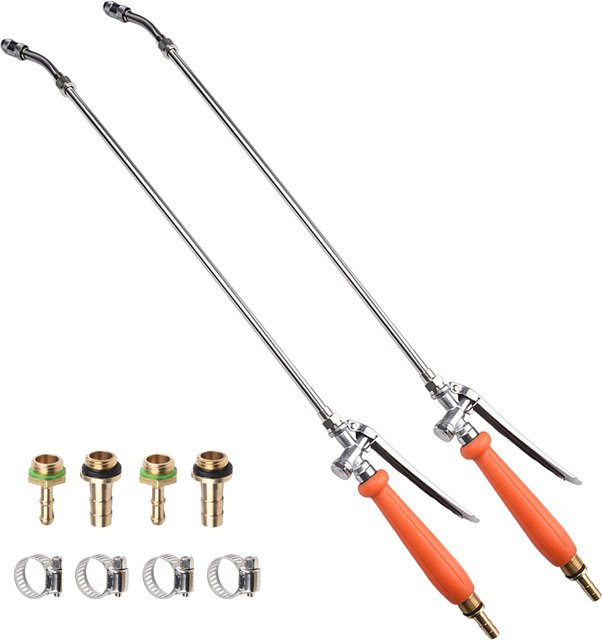 Vibratite Sprayer Set aus Metall mit Messing-Absperrventil und 29 Zoll Lances in Silber - Bild 1