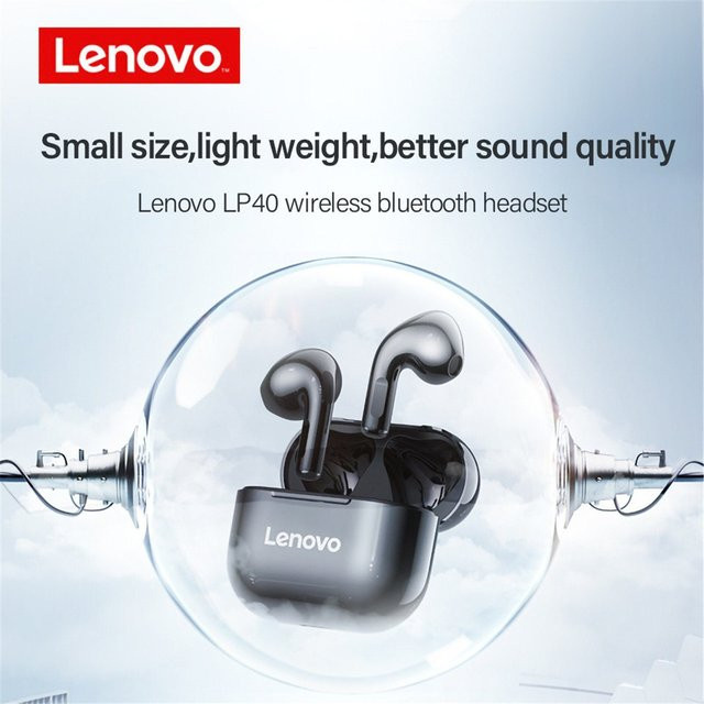 Lenovo LP40 True Wireless Bluetooth-Kopfhörer in Schwarz - Bild 1