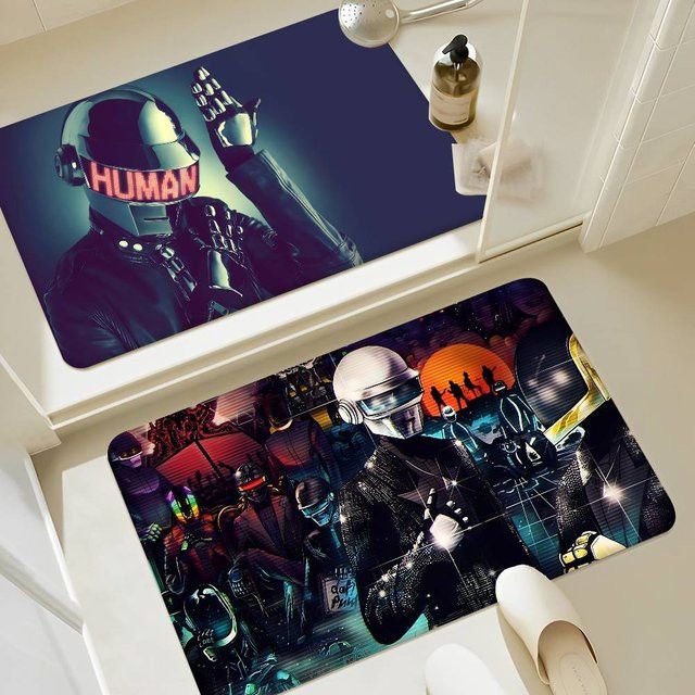 Potdemiel Fußmatte Daft Punk Design, rutschfest und waschbar, Willkommensmatte für Wohnzimmer, Küche oder Eingangsbereich - Bild 1