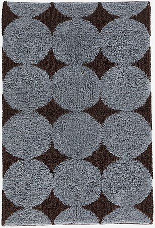 Jotex Badematte MARIANNE in Blau und Grau mit grafischem Design, rechteckig und rutschfest - Bild 1