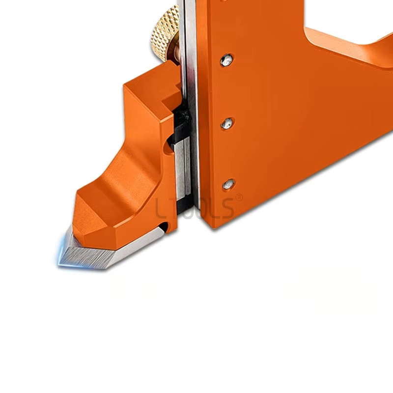 LTOOLS Höhenmesser aus Messing und Aluminiumlegierung in Orange für die Holzbearbeitung zur Tiefeneinstellung an der Tischkreissäge - Bild 3