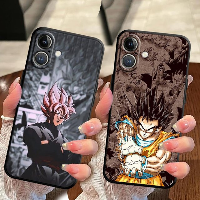 Dragon Ball Goku und Son Gohan Handyhülle für Apple iPhone Modelle in Schwarz und Multicolour, weiche Schutzhülle - Bild 1