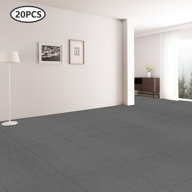 20 Stück selbstklebende quadratische Bodenteppiche von Bymaocar in Hellgrau, B/B: 49,9 x 49,9 cm - Bild 1