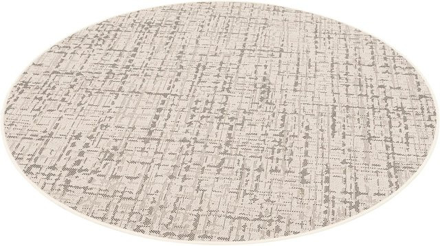 Snapstyle In & Outdoor Teppich Oslo Flachgewebe Rund Creme Schwarz Meliert Durchmesser: 160 cm - Bild 1