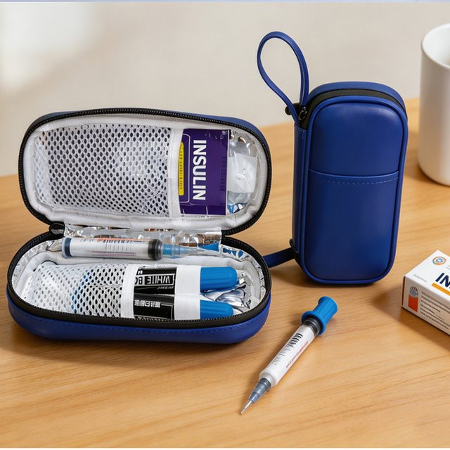 Insulin-Kühltasche von coolweyoyo mit 4 Eispacks in Gold oder Blau, wasserdichte Medikamenten-Organizer-Tasche für Diabetiker - Bild 1