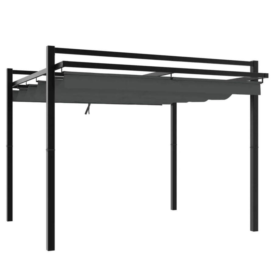 vidaXL Gartenpavillon aus Aluminium mit ausziehbarem Polyesterdach in Anthrazit, B/T/H: 3,00 x 3,00 x 2,33 m - Bild 2