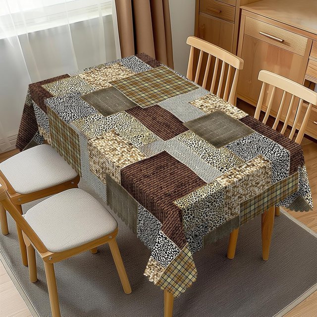 Wasserdichte Tischdecke JINGYUE Pet mit Holzbrett-Muster in Braun, rechteckig, B: 140 cm, T: 180 cm - Bild 1