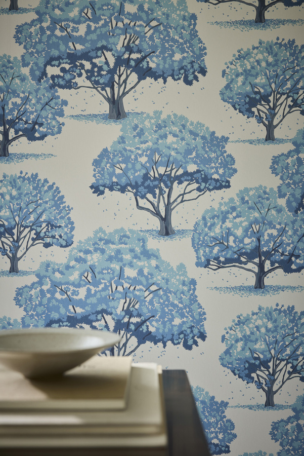 Little Greene Tapete Magnolia Blossom Tivoli Blau Botanisches Floral Non-Woven - Bild 1