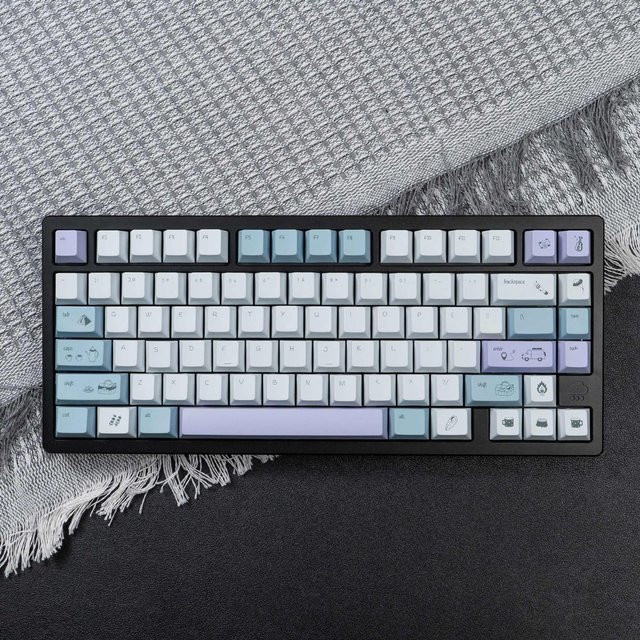 Venit Keys PBT Tastenkappen im Cherry-Profil mit Farbsublimationsdruck für mechanische Tastaturen im Camping-Design, Mehrfarbig - Bild 1