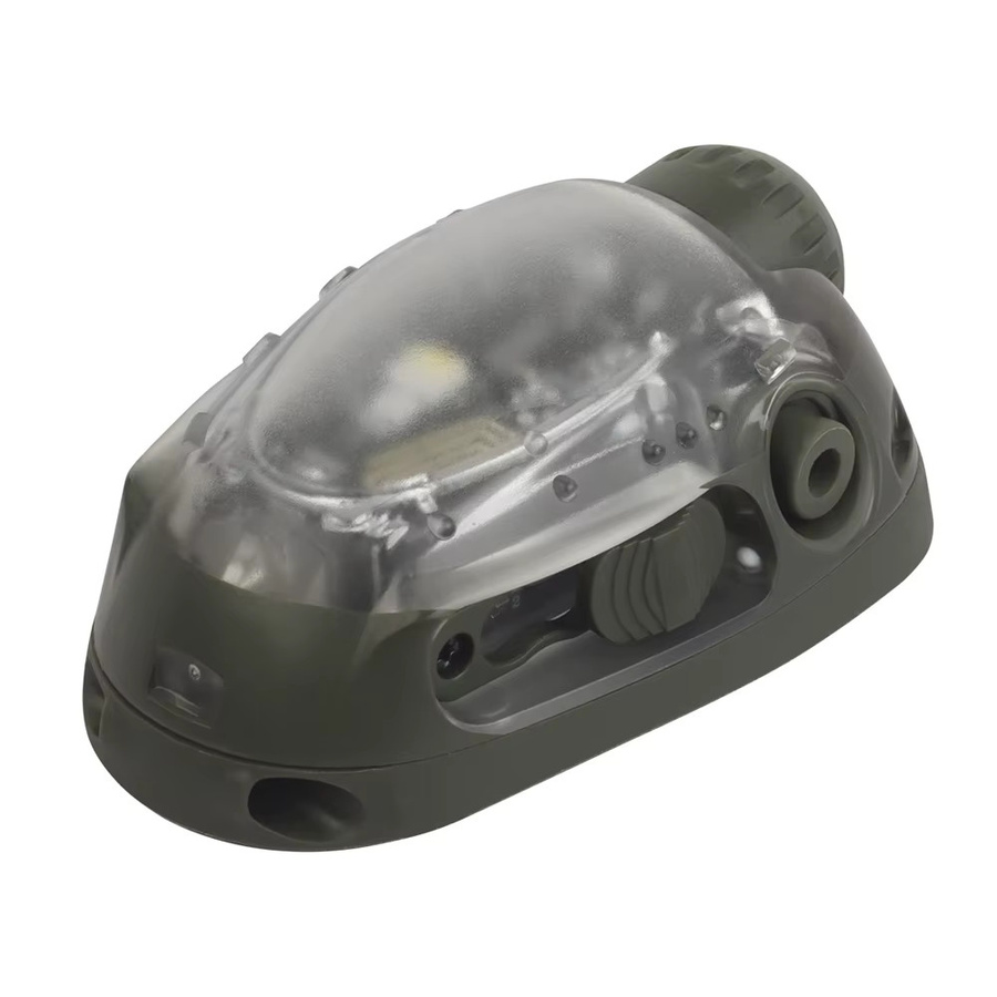 YTYIN Taktische LED Signal Lampe für Helm, Wasserdichtes RGB Kopflicht für Outdoor, Survival und Airsoft, Schwarz, Multicolor (Rot, Grün, Blau, Weiß) - Bild 4