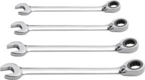 Kraftwerk Ratschen Ringgabelschlüssel Satz 4-teilig in Silber, Größen 10-13-17-19 mm - Bild 1