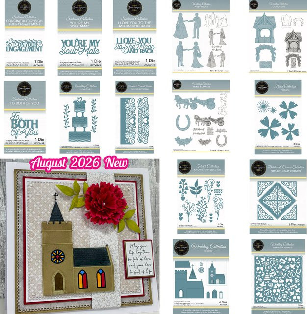 Stempel- und Stanzformen-Set für DIY Papier-Bastelalben mit Motiven Pferd, Kutsche und Kirche in Mehrfarbig - Bild 1
