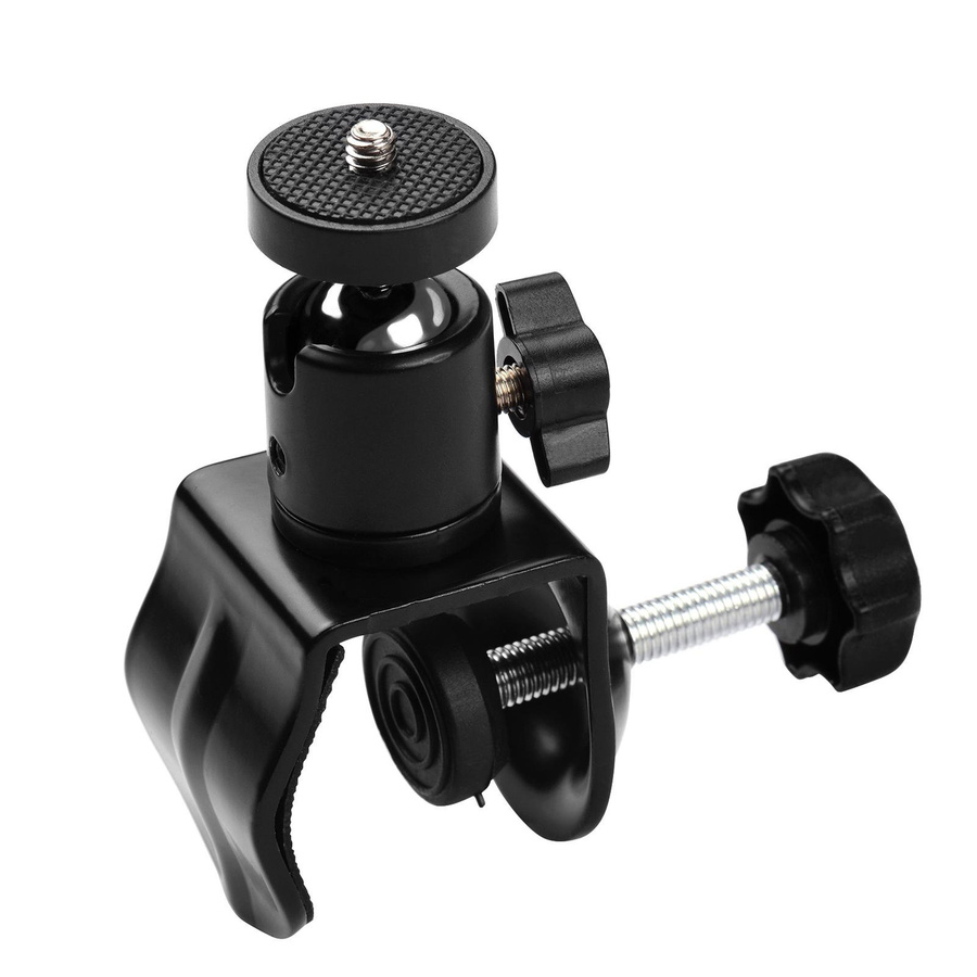 Andoer Super Clamp Mount U-förmige Befestigungsklemme mit drehbarem Kugelkopf für LED-Licht und Kamera, Schwarz - Bild 2
