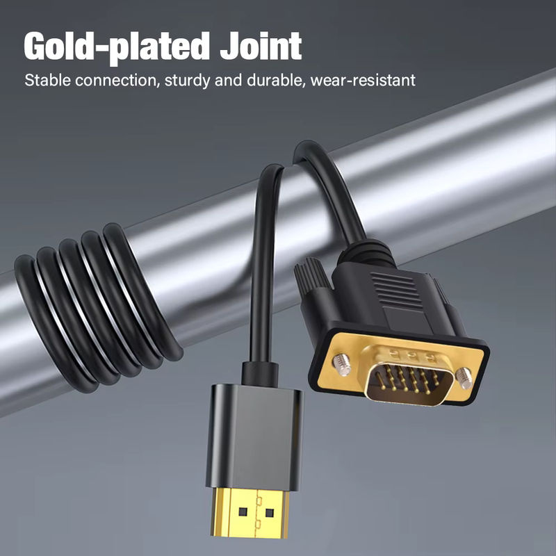 Nephy HDMI auf VGA Adapter Kabel Digital zu Analog in Schwarz für Computer und Laptop mit 1080p und 60 Hz - Bild 4