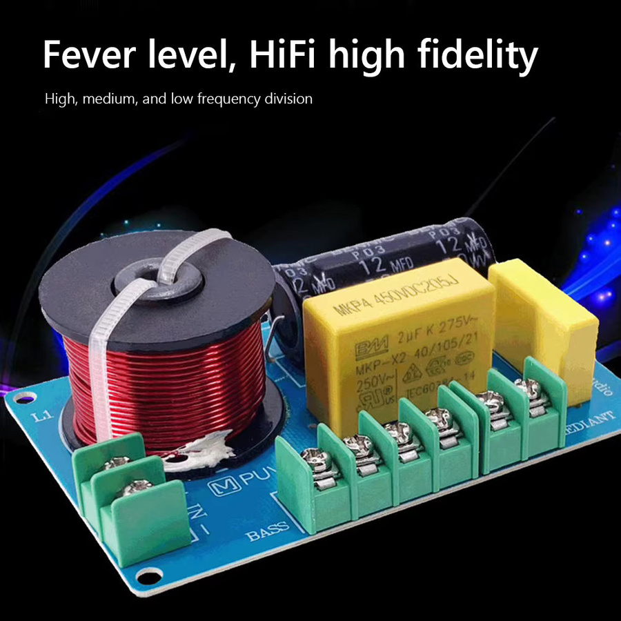 APWIKOGER 200W 3-Wege Hi-Fi Crossover-Filtermodul für Regallautsprecher 3,5 bis 8 Zoll, Multicolor - Bild 4