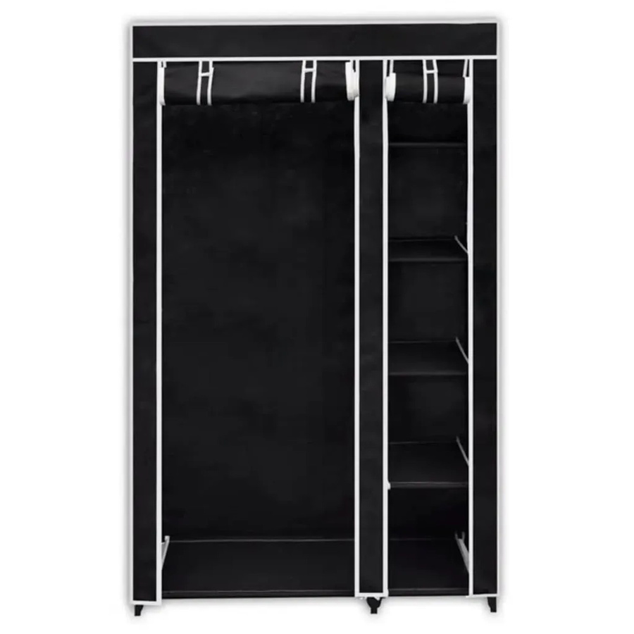 vidaXL Faltbarer Stoffschrank Schwarz mit Rolladen B/T/H: 110 x 45 x 175 cm - Bild 2