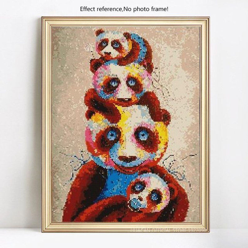 FIYO Diamond Painting Panda Mosaik Set mit Strass Stickerei, mehrfarbig, B/H: 20 x 30 cm - Bild 1