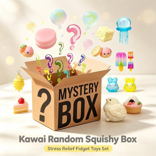 Binchi Mystery Blind Box Katzenpfote Mochi Squishy, Fidget Stressabbau Spielzeug, beige - Bild 1