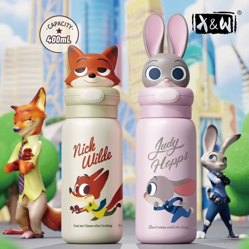 X&W Disney-Serie Puppenthermoskanne aus Edelstahl mit tragbarem Griff, Multicolour, 400 ml - Bild 2