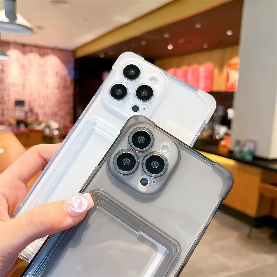 Loobival Kartenhalter Schutzhülle für iPhone 15 14 16 17 13 12 11 Pro Max, Transparente Brieftasche mit Airbag Stoßfestem Schutz - Bild 4