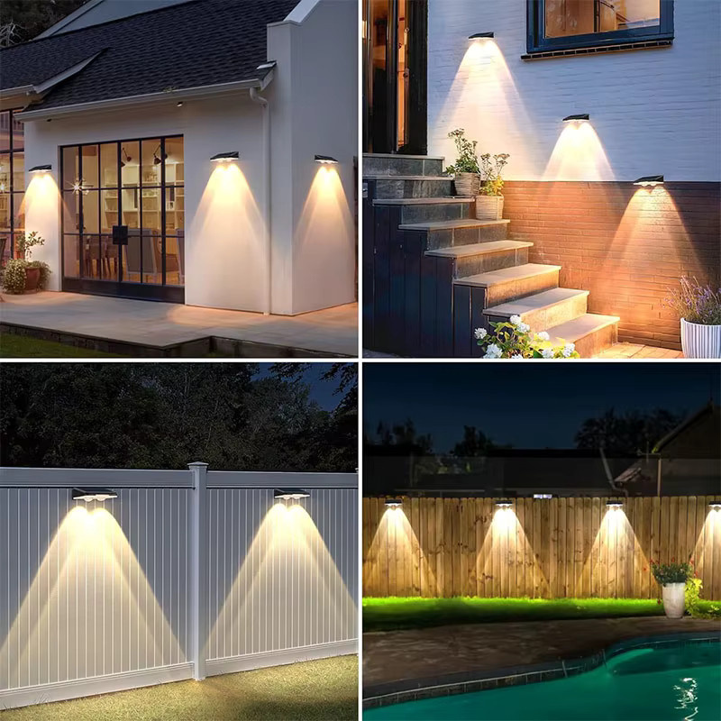VENUSWING Solar-Zaunleuchten mit RGB-LED, wasserdichte IP64 Terrassenleuchten in Schwarz für Garten, Treppen und Gehwege - Bild 6