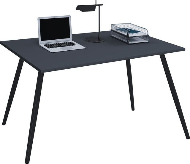 VCM Schreibtisch Salia Computertisch im skandinavischen Retro Look, Schwarz, B: 80 cm, T: 50 cm, H: 70 cm - Bild 1