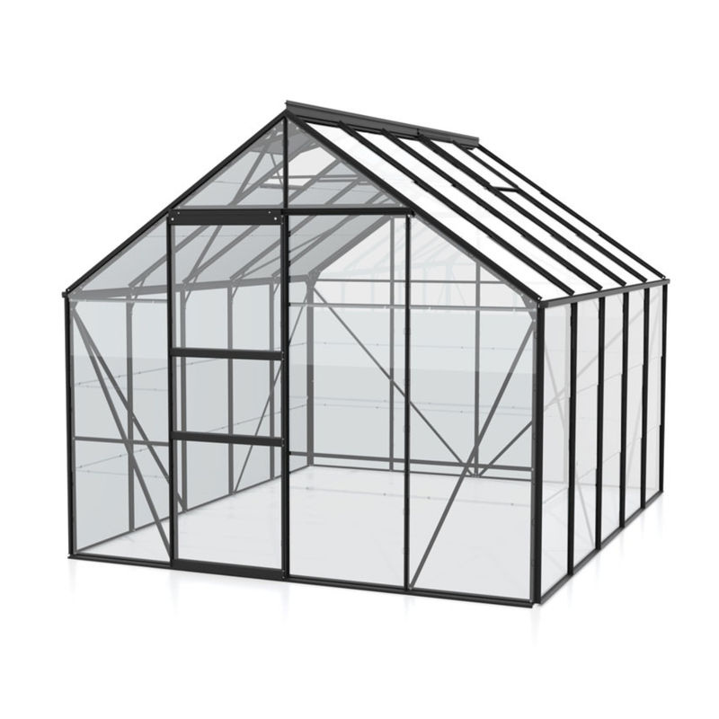 Vitavia Gewächshaus Merkur 8300 in Schwarz mit ESG-Glas und Schiebetür - Bild 3