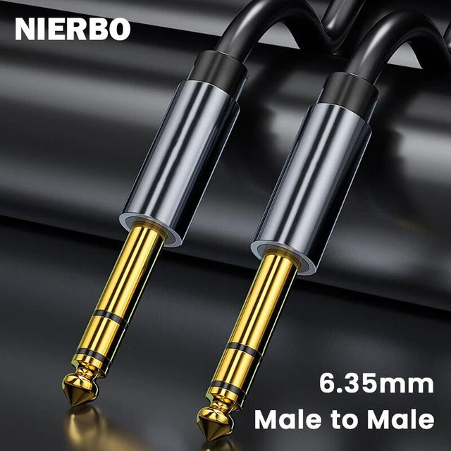 NIERBO Premium Mono Instrumentenkabel mit 6,35 mm TS-Jack auf 3,5 mm Jack - Bild 1