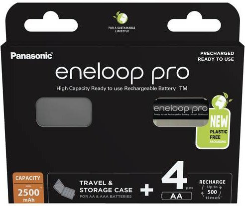 Panasonic eneloop pro AA Akku Set, 2500 mAh, 1,2V, Schwarz mit Case - Bild 2