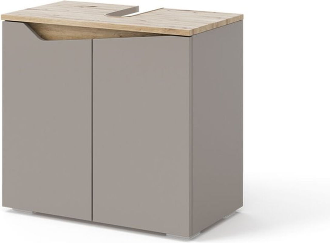 Vicco Waschbeckenunterschrank Marelle in Greige Eiche mit 2 Türen, B: 60 cm, T: 57,5 cm - Bild 2