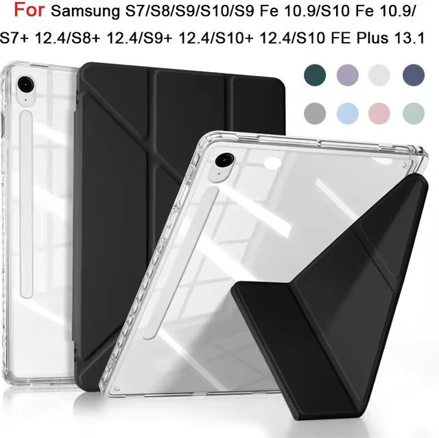 Samsung Schutzhülle für Galaxy Tab A9 Plus A9+ und Tab S7 S8 S9 S10 Serie mit Bleistifthalter in Lila - Bild 1