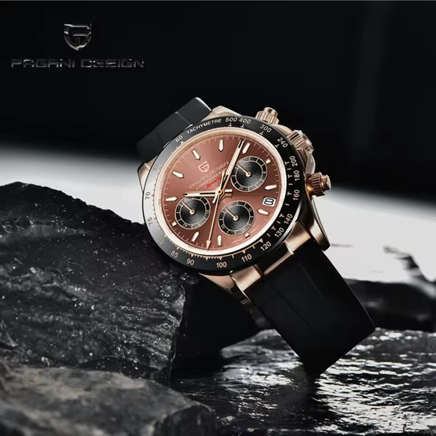 PAGANI DESIGN Chronograph, Quarz, Edelstahl, Gold, 40 mm, Herren - Bild 3