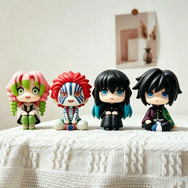 Bandai Demon Slayer, Tokitou Muichirou Kanroji Mitsuri Tomioka Giyuu, 4-teiliges Set, Figuren - Bild 1