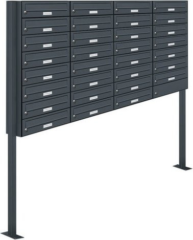 AL Briefkasten für 31 Parteien, freistehendes Briefkasten-System in Grau, B/H/T: 161,2 x 170 x 27,5 cm - Bild 1