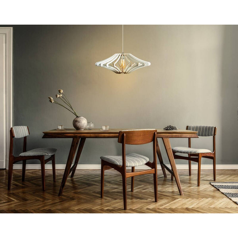 Opviq Pendelleuchte Weiß aus MDF im skandinavischen Design, E27, Höhe: 55 cm, Breite: 47 cm, Tiefe: 47 cm - Bild 2