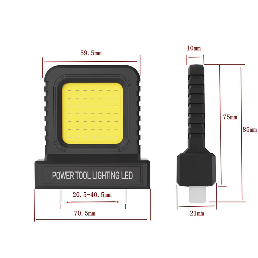 Dayi Lomvum Zhipu 14W LED Arbeitslicht für 20V-21V Li-Ion Akkus in Schwarz und Grün - Bild 5
