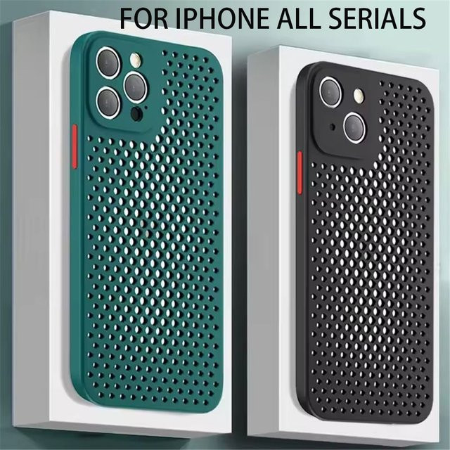 Kühlende und atmungsaktive Silikonhülle von Fudusaidman für iPhone 11 bis iPhone 17 Air in Grün - Bild 1