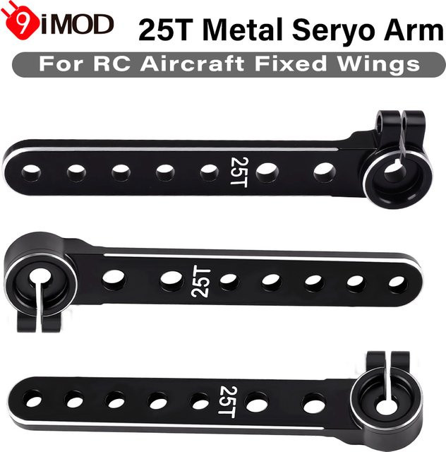 9IMOD 25T Servohorn, Metall, Schwarz, 59 mm, 25 Zähne - Bild 1